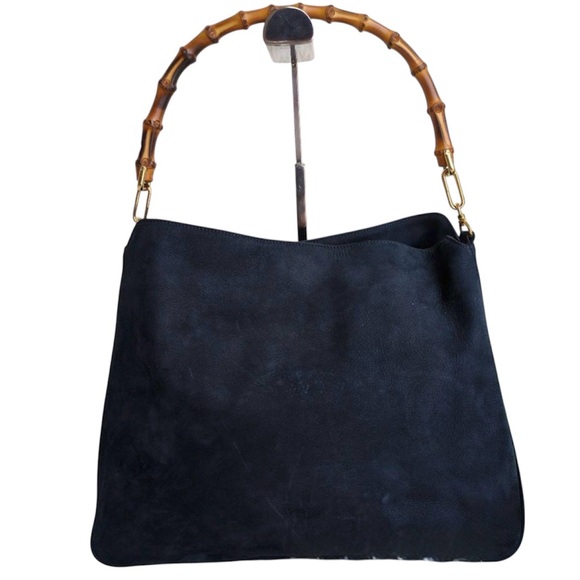 Versace Starburst Nubuck Handbag W/ Bamboo Handle ■Rare■ - Picture 2 of 9